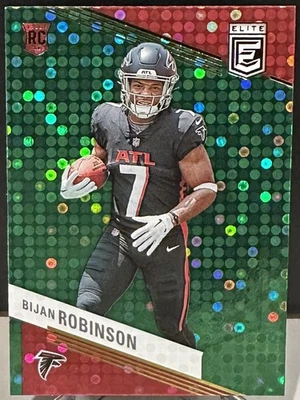 2023 Panini Elite Bijan Robinson Rookie Green Disco #104 (RC, Falcons) - Image 1 of 2