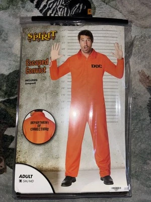 Para Hombres Naranja Prisionero Disfraz Adulto Condenado Cárcel Mono Vestido Elegante M/L Foto 1 de 2