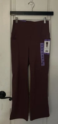 New Jockey Ladies Yoga Capri Cropped Slit Flare Stretch Pant Mauve/Nocturne XS - Image 1 of 2
