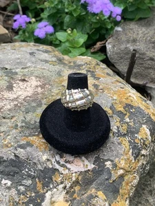 18k Yellow Gold vermeil sterling silver 925 dome wide ring CPT Size 7 - Picture 1 of 10