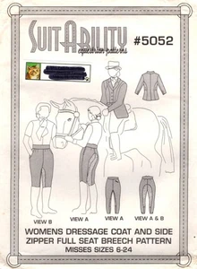 Abrigo y pantalones de doma ecuestre SuitAbility #5052 patrón de costura 6-24 SIN CORTAR - Imagen 1 de 4
