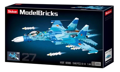 SU-27 Fighter 2 in 1 brick model plane - Sluban M38-B0985 - 1040 bricks - Image 1 of 4
