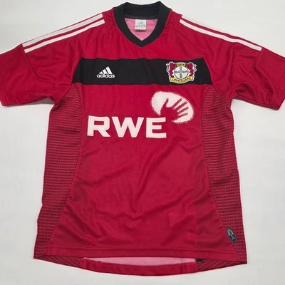 2002 2004 Bayer 04 Leverkusen Adidas Red Home Jersey - S - Image 1 of 4