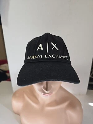 Chapéu Armani Exchange adulto unissex preto logotipo ajustável  - Imagem 1 de 4