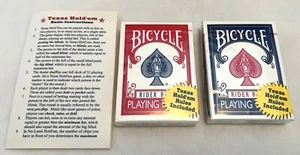 Juego de 2 cartas de juego de una sola baraja de póker 808 para ciclista trasero-rojo/azul con reglas - Imagen 1 de 6