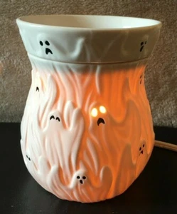 Scentsy Ghouls & Ghosts Full Size White Wax Warmer Retired Halloween EUC - Picture 1 of 8