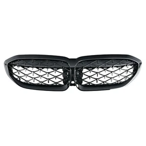 For 2019-22 BMW G20 G21 330i M340i Gloss Black Diamond Front Kidney Grill Grille - Picture 1 of 9