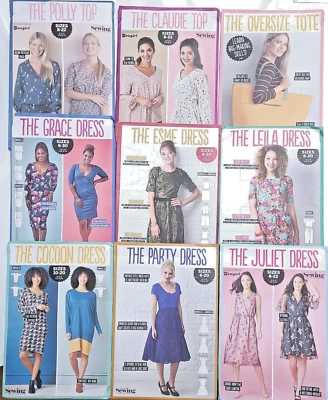 9 Simply Sewing Patterns Bundle Party Juliet Leila Esme Dress Tunic Top Tote Bag - Image 1 of 4