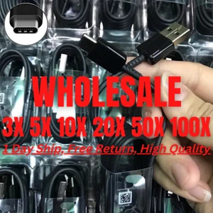 Wholesale Bulk Lot Fast USB Type C Charger Cable Samsung S10 S20 Charging Cord - Picture 1 of 12