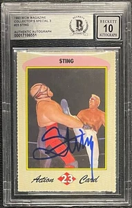 STING SIGNIERT 1993 WCW MAGAZIN #23 BECKETT AUTO GRADE 10 551 - Bild 1 von 2