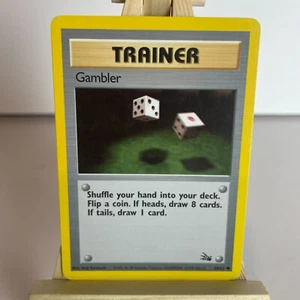 Gambler 60/62 Fossil (Unlimited) Regular Common Pokemon Light Play+ - Picture 1 of 4