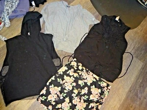 LOT women's junior's bundle 3 tops shirts 1 skirt ~ LARGE CLEARANCE bundle! - Picture 1 of 8