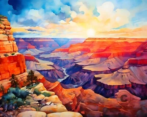 Grand Canyon National Park South Rim Southwest Arizona Giclée Art Print 8x10 - Picture 1 of 3