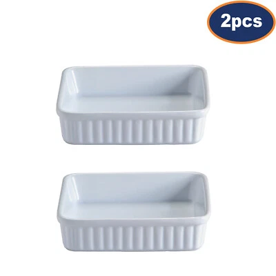 Baking Dish 16cm Classic Ceramic Square Server Pies Roasting Oven Bakeware 2pcs - Image 1 of 3