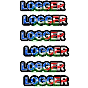 Logger US Flag Hard Hat Patriotic Tool Box Driver Helmet Sticker 6 Pack 3 inch - Imagen 1 de 4