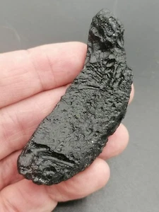 Engelsglockenspiel Tektit Indochinit Blatt 24,36g / 7,2cm Meteorit Einschlagglas - Bild 1 von 13
