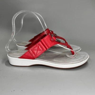 Sandalias Ariat junto a la piscina para mujer talla 8,5 puntera de cuero rojo verano playa Foto 1 de 4