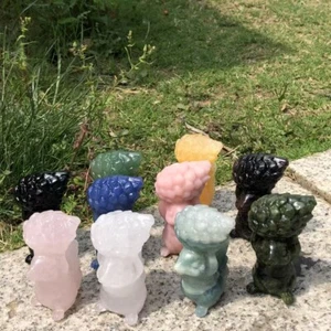 2" Mezcla Cristal Cuarzo Natural Calavera Punta Tallas Ardilla Reiki Curación Regalo - Imagen 1 de 18