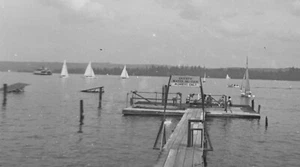 Foto negativa del Olympic Waterski Club-Don Ibsen Lake Washington Seattle 1941 - Imagen 1 de 2
