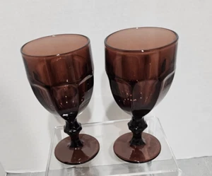 2er Set Vintage Libbey Duratuff Gibraltar Amethyst lila Glaskelche - Bild 1 von 1