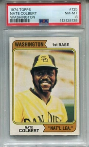 1974 Topps #125 Nate Colbert PSA 8 NM-MT Washington - Bild 1 von 2