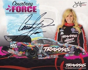 Tarjeta Bio Hero Foto 8x10 NHRA Firmada Autografiada por Courtney Force - Imagen 1 de 1