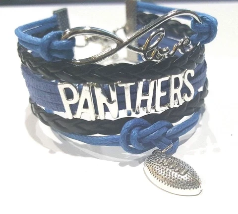 Carolina Panthers Infinity Bracelet basketball charm US SELLER Cover