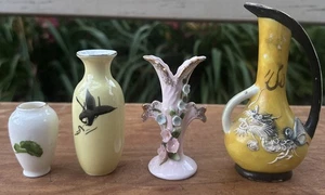 Mini-Mid Century Vase Lot Of 4 -decor - Picture 1 of 6