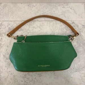 Borsa a mano Divina Firenze in pelle Made in ITALY verde oro cerniere - Foto 1 di 10