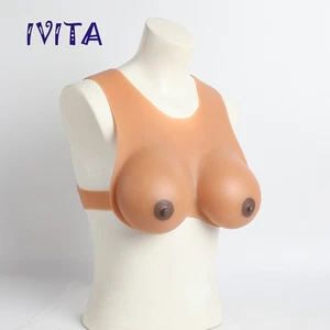 IVITA XL D Cup Artificial Silicone Breast Form Crossdresser Boobs Half Body - Picture 1 of 12