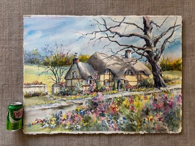 Pintura acuarela original Sandra Gianguilio firmada Jardín Inglés Foto 1 de 4