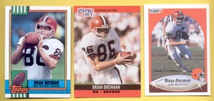 1990 Pro Set Topps Fleer BRIAN BRENNAN Cleveland Browns 3-Card Lot - Picture 1 of 1