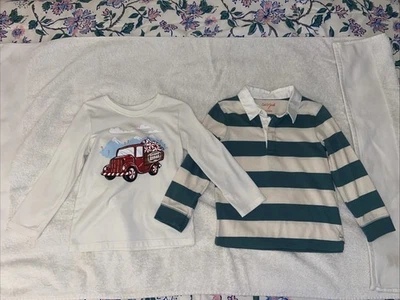 Camisas de Temporada Navideña de Manga Larga para Niños Pequeños Cat & Jack Talla 4T Paquete de 2 Foto 1 de 4