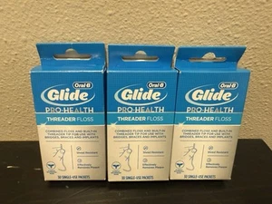 3 Oral-B Glide Pro-Health Threader Floss/ 90 Single Use Packets/ Original Design - Picture 1 of 5