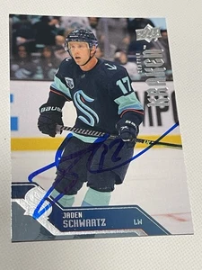 Jaden Schwartz Signed Card UD Upper Deck JSA COA IP Auto Seattle Kraken a - Picture 1 of 3