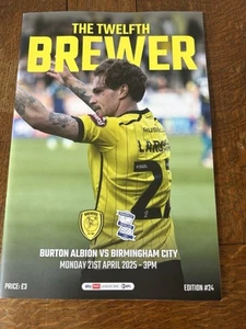 Burton V Birmingham City Programme 21/4/2025 - Picture 1 of 2
