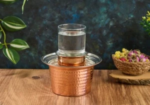 Handgefertigte türkische Raki Kupfer Weinkühler Ehlikeyf, Kupfer Eiskübel, kaltes Glas - Bild 1 von 5