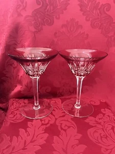 NEW FLAWLESS Stunning WATERFORD Glass Pair SIMPLY Rose Crystal MARTINI COCKTAILS - Picture 1 of 11