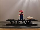 Personalised NAME and Mini Figure  Mario Display Birthday Gift Deskbuddy  