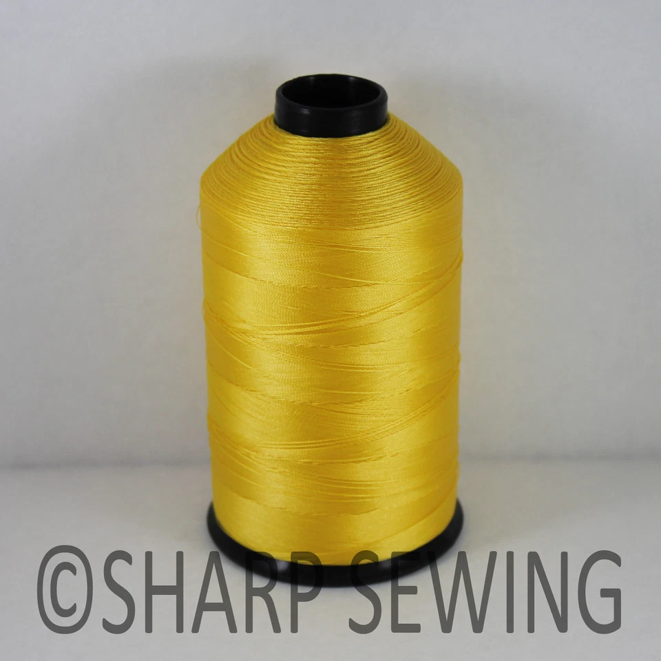 MED YELLOW 8 OZ (N18 2800 YARDS) CONE #69 BONDED NYLON THREAD SEW LEATHER CANVAS - Image 1 of 1
