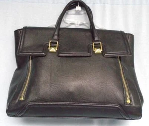 Olivia + Joy Large Tote Handbag Black / Gold - Picture 1 of 9