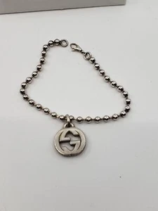 gucci interlocking g ss boule bracelet 7.5" sterling silver .925 $380 - Picture 1 of 4