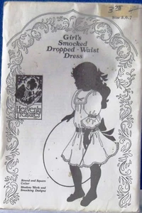 1985 HEAVENLY TREASURES Pattern SMOCKED Drop WAIST DRESS w.SHADOW WORK Sz 5 6 7 - Picture 1 of 2