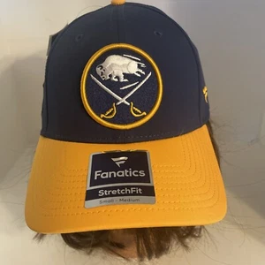 Fanatics Buffalo Sabres NHL Stretch Fit Flex Mütze blau/gelb Small/Medium neu mit Etikett - Bild 1 von 6