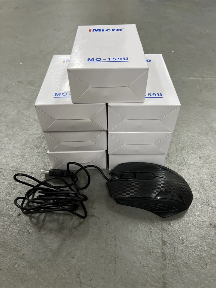 iMicro MO-159U Wired USB Optical Ergonomic Scrolling Computer Mouse NEW IN BOX - Image 1 of 1