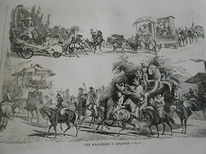 Gravure 1859 - Une Mascarade à Cologne - Picture 1 of 1