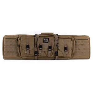 Bulldog Tactical Double Rifle Case 43" Lockable Zippers Padded Nylon Tan - Picture 1 of 4