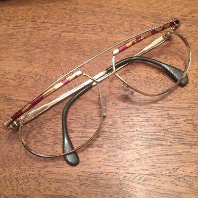 VTG CAZAL 254 Sunglass Frame Hip Hop Club Gold Brown Honey Statement 57 - Image 1 of 4