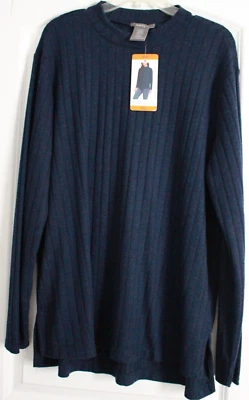 MATTY M- Mock Neck Ribbed Tunic - HEATHER MIDNIGHT - XXL - NEW - Image 1 of 2