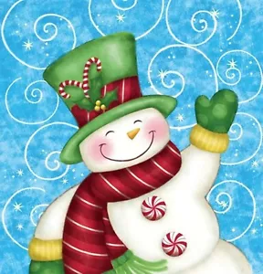 Wintertime Greetings Christmas Plastic Tablecover 54 x 102 Snowman - Bild 1 von 1